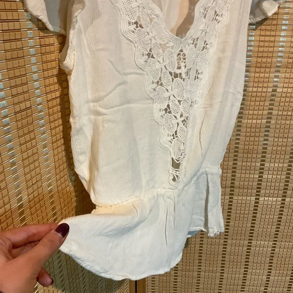 Zara Ivory Crochet Lace Top - Picture 4 of 6